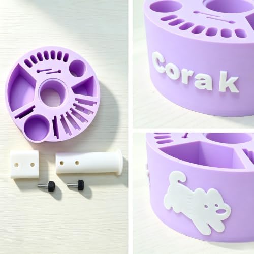 Personalized 3D Printed Pet Grooming Organizer, Rotating Holder - Image 5