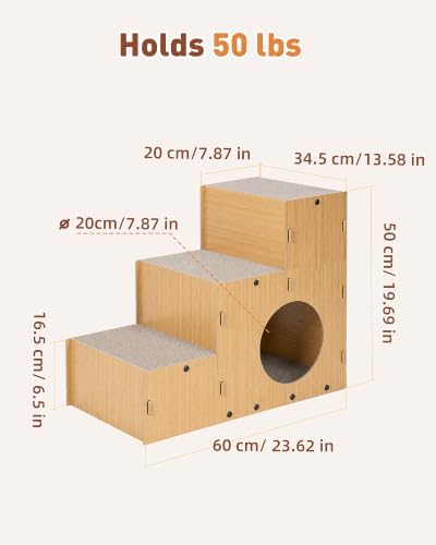 Cat Scratcher, 19.7” Cardboard Pet Stairs - Image 4