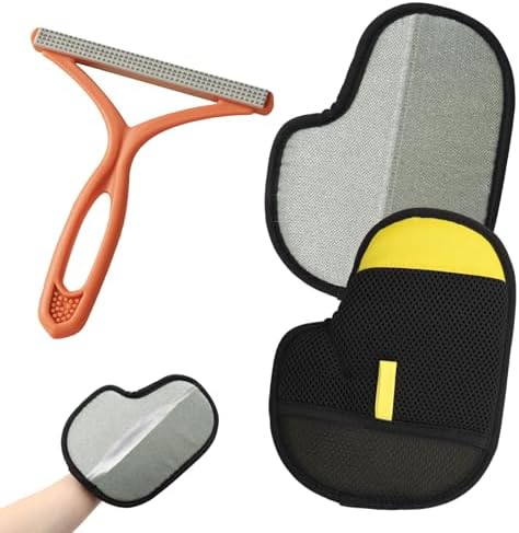 Pet Hair Removal Glove for Cats & Dogs, Upgraded Reusable Electrostatic Pet by ZABARE