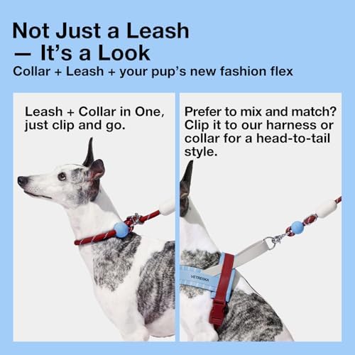VETRESKA Hands-Free Dog Leash, 8FT Dark Red Leash - Image 6