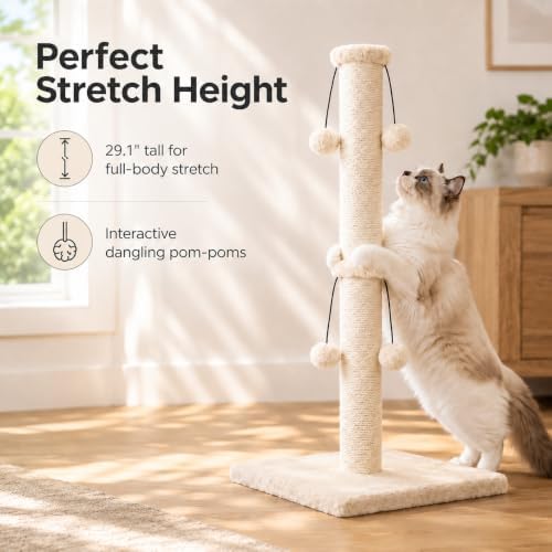 Dimaka 29'' Cat Scratching Post, Sisal Post - Image 5