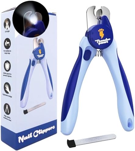 LED Dog Nail Clippers with Light, Pet Nail Trimmer by ThunderpawsUSA