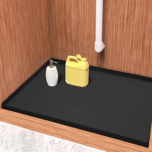 URMONA Waterproof Silicone Under Sink Mat, 22 x 14 in, Flexible Shelf Liner by URMONA