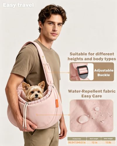 Pet Sling Carrier for Small Dogs & Cats up to 15 lbs, Puppy Carrier Purse - Image 3