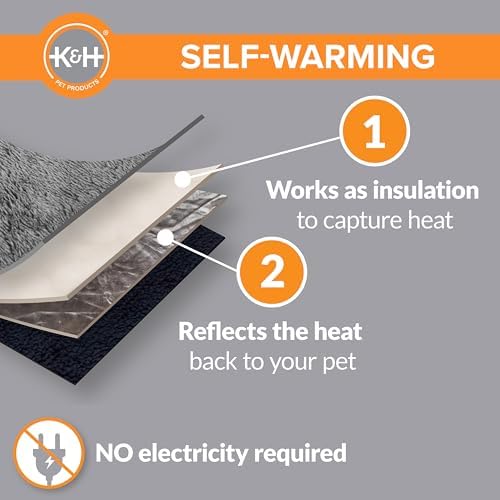 K&H Self-Warming Cat Bed Pad, Self Heating Pad, Small 21 X 17 Oatmeal/Choco - Image 4