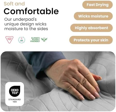 IMPROVIA® Washable Underpads, Heavy Absorbency Reusable Incontinence Pads - Image 4