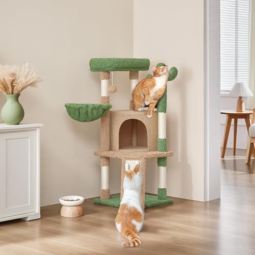Yaheetech 42in Brown Cactus Cat Tree Tower - Image 2