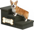 3-Step Wide Dog Stairs with Hidden Storage 18" H, Non-Slip Dog Steps by Fecuria