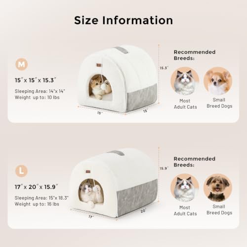 ZOMISIA 2in1 Cat Bed for Indoor Cats Foldable Cat Cave - Image 3