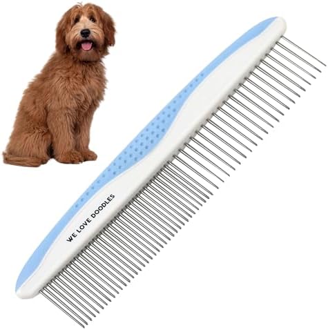 Metal Comb for Dogs, Dog Grooming Detangler Combs For Matted Hair by WeLoveDoodles