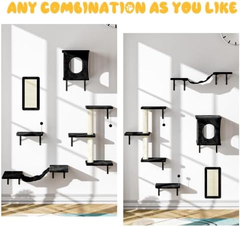 Cat Wall Shelves, 10-in-1 Wall-Mounted Cat Furniture Set - Image 3