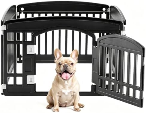 DUMOS Dog Playpen, 24 Inch 4 Panels Plastic Small Pet Fence Play Pen by DumosLifestyle