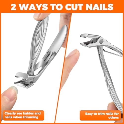 Toenail Clippers for Thick Toenails for Seniors, Angled Head Wide Opening - Image 7