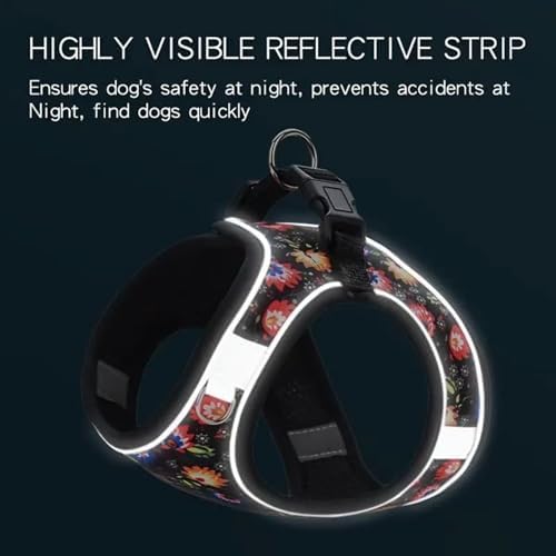 Step in Dog Harness No Pull Flower Adjustable Soft Mesh Harness - Image 3