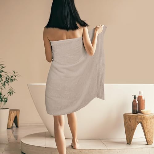 GLAMBURG 100% Cotton Oversized 2 Pack Bath Sheets 35x70, Ultra Soft Highly - Image 4