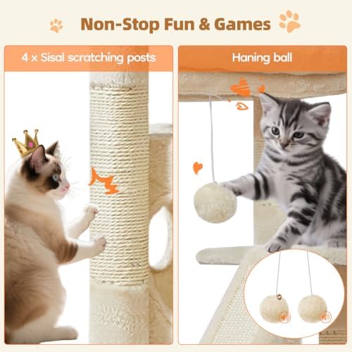 Taoqimiao Cat Tree, 38.5In Cat Tower - Image 6