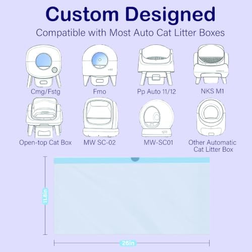 120 Count 26" x 11.8" Automatic Cat Litter Box Bags Compatible - Image 2
