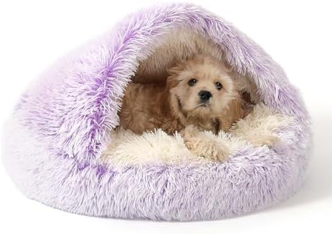 NOYAL Hooded Donut Bed, Calming Cave by Noyal