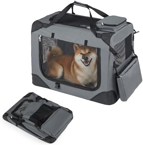 Giantex Collapsible Soft Dog Crate, 28 Inch Portable Travel Dog Kennel by Giantex