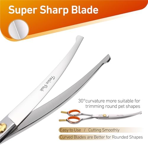 5'' Small Curved Scissors Lightweight Dog Cat Grooming Scissors - Image 3