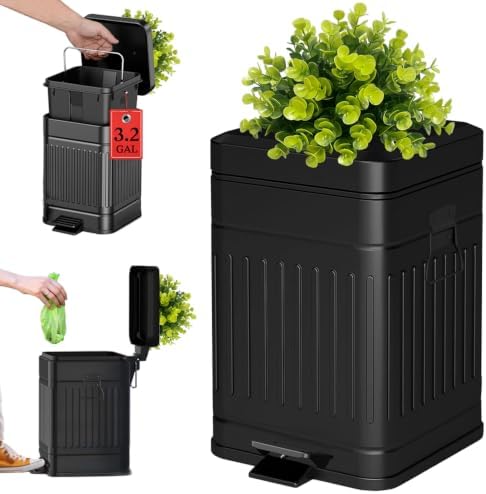 Outdoor Dog Poop Trash Can, Plant-Styled Small Trash Can by Tegneo