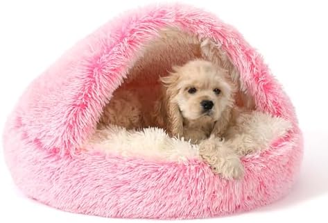 NOYAL Hooded Donut Bed, Calming Cave by Noyal