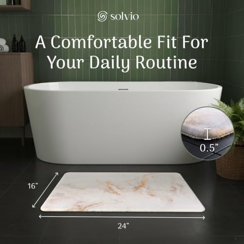 Quick Dry Shower Stone Bath Mat, Super Absorbent & Non-Slip 24 x 16 Inch - Image 2