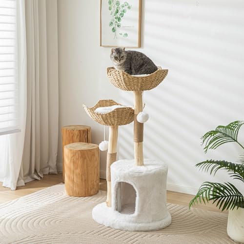 PISARRY Cat Tree Tower, 46 inch Modern Cat Tree - Image 2