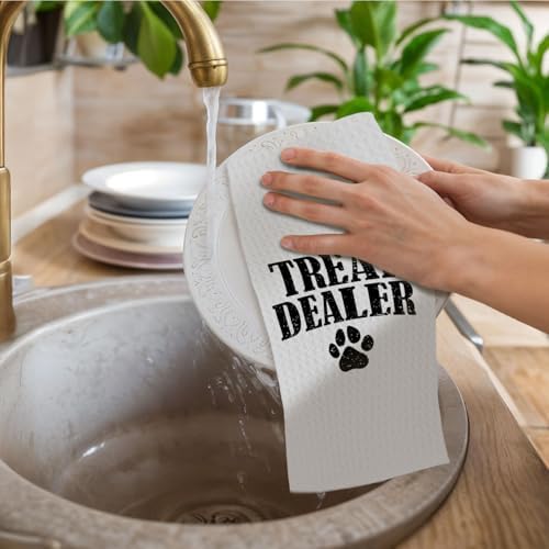 Treat Dealer Kitchen Towels, Funny Dog Kitchen Towels - Image 2