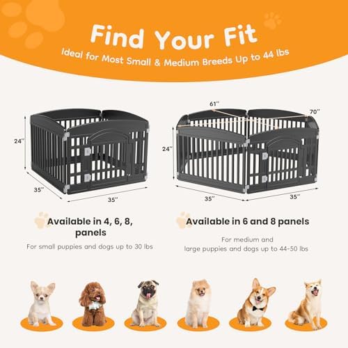 NEWBULIG 4 Panels 24 Inch Dog Playpen, Plastic Pet Play Pen Fence - Image 4