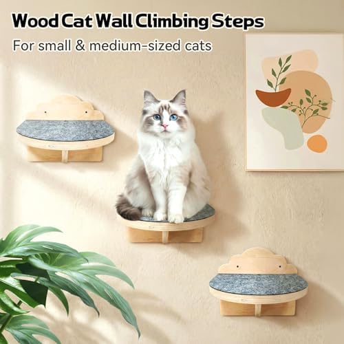 3 Pcs Cat Wall Steps, 7.5-Inch Cat Wall Shelves - Image 4