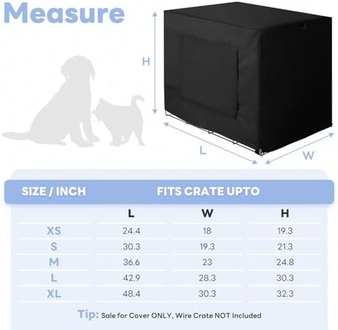 Seiyierr 48 Inche Dog Crate Cover, Double Door Dog Kennel Cover - Image 4