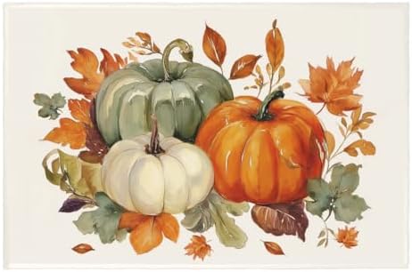 Giwawa Fall Pumpkin Bath Rug Autumn Leaves Bathtub Mat Non Slip Absorbent by Giwawa