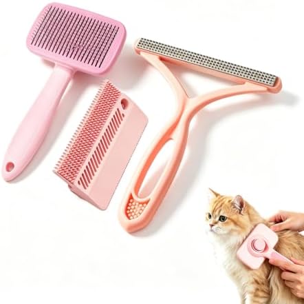 Self-Cleaning Cat Brush & Pet Hair Remover Set, Reusable Lint Remover by Unknown