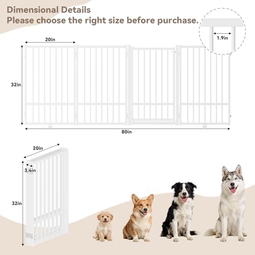 SNUOWU Full Metal Freestanding Dog Gate - Image 3
