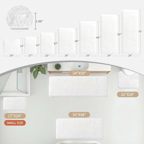 Disolla White Bathroom Rugs 24x36, Microfiber Non-Slip Plush Thick Bath Mat - Image 3