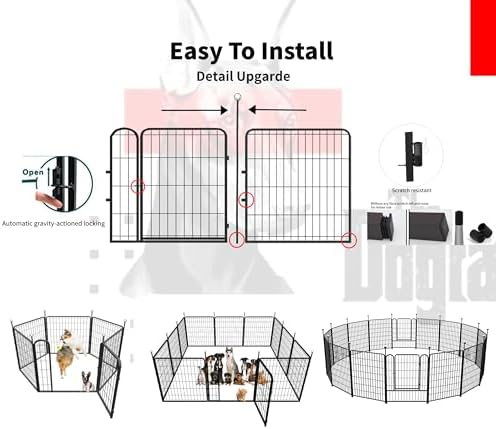 Puppy Playpen Indoor/Outdoor, 2 Add-On Panels Dog Pen Play Pen - Image 6