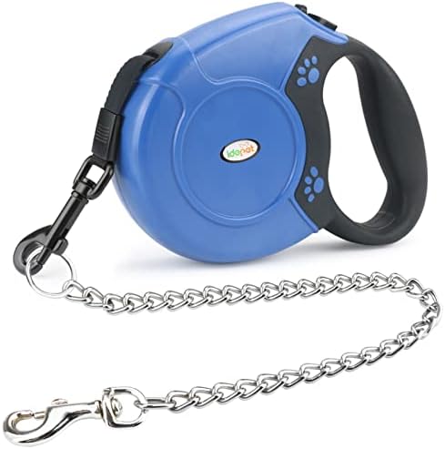 Idepet Heavy Duty Retractable Dog Leash Steel Chain 16ft Pet Leashes by Idepet