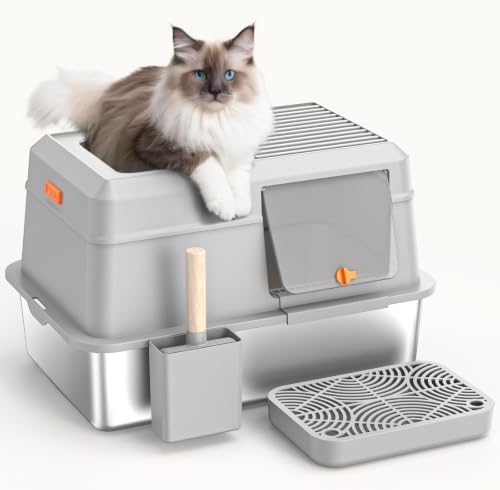Removable Stainless Steel Cat Litter Box by PEDIBAT