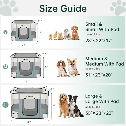 Siedihit 35" Dog Playpen, Cat Puppy Pen, Pet Portable Crate Indoor Outdoor - Image 2