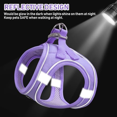 GAMUDA Small Pet Harness Collar and Leash Set, Step in No Chock No Pull Linen - Image 4