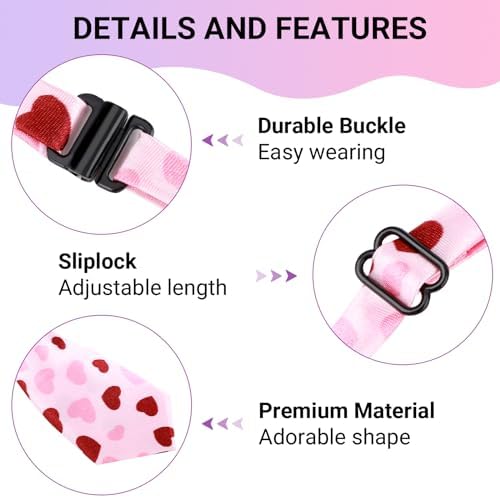 Segarty 60 PCS Small Dog Ties, Assorted Pattern Adjustable Pet Bow Ties for Small Dogs Bows Cats Grooming Bowties Puppy Neckties Festival Party Valentine Photography Birthday Gift Holiday Costumes - Image 4