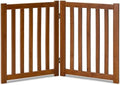 LZRS Wooden Free Standing Dog Gate 40" W x 24" H, Foldable Solid Hardwood Pet by LZRSPET