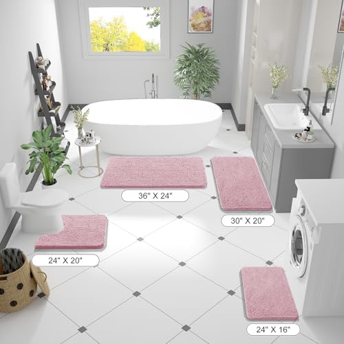 OLANLY Bathroom Runner Rugs 70x24, Extra Soft Absorbent Chenille Bath Rugs - Image 2