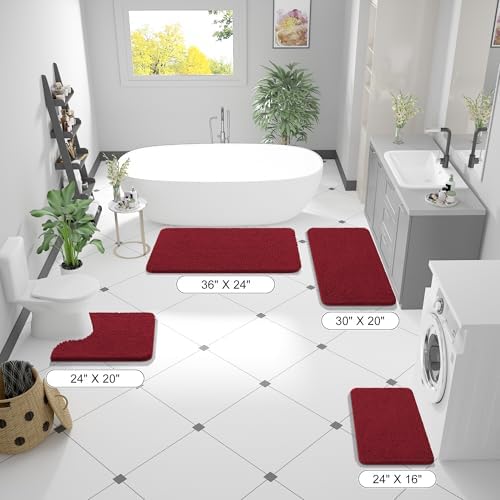 OLANLY Bathroom Runner Rugs 47x20, Extra Soft Absorbent Chenille Bath Rugs - Image 2