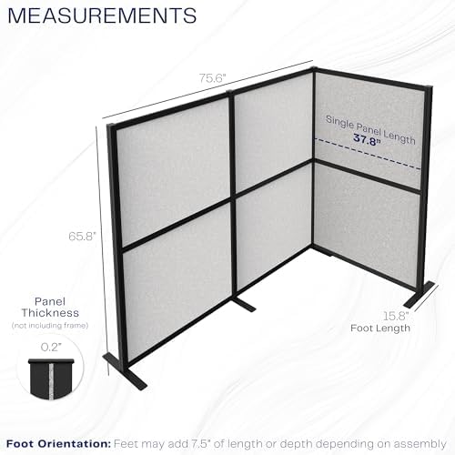 VIVO Light Gray 66 inch High Corner Privacy Panel, PP-MWS63B-L - Image 3