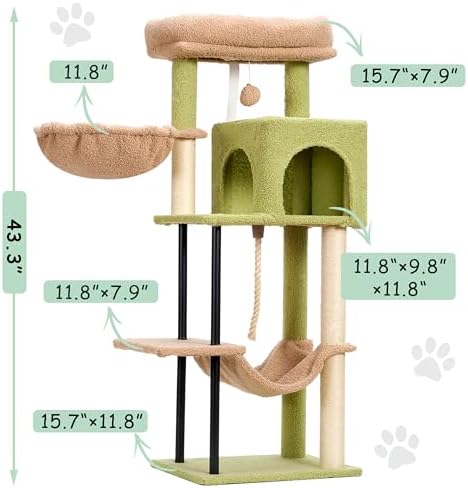Gitelsnour Cat Tree, 43.3'' Cat Tower - Image 3