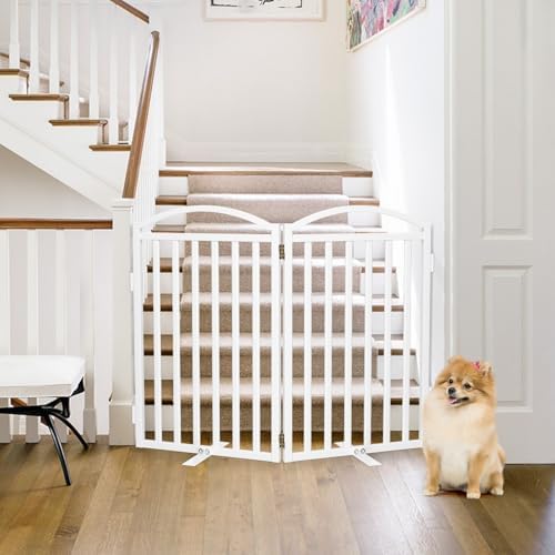Malier Metal Freestanding Dog Gates, Outdoor Indoor Dog Fences, Extra Wide - Image 3