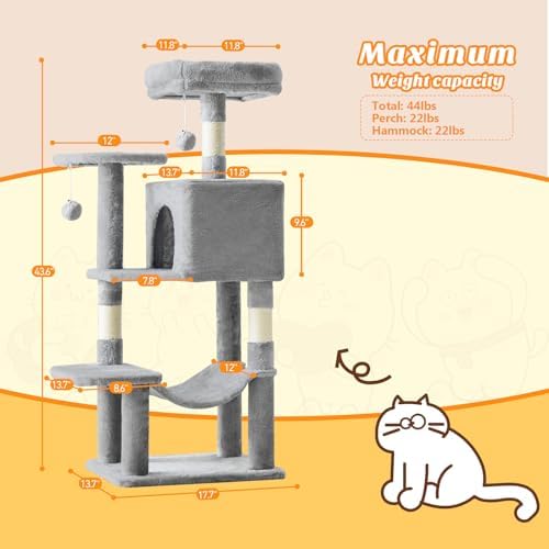 Sweetcrispy 44 Inch Cat Tree Tower - Image 6