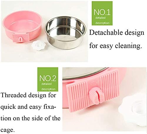 Stainless Steel Removable Pet Food Bowl, Anti-overturn Water Feeder Container - Image 5